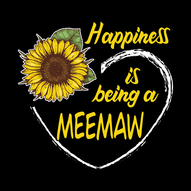 Happiness Is Being A Meemaw Sunflower Heart by mazurprop