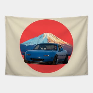 Blue Mazda Miata/MX-5 - Mount Fuji Jinba Ittai Roadster Life Tapestry