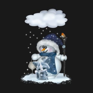 Little Snowman in blue T-Shirt