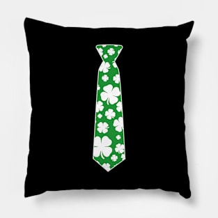 Irish Shamrock Clover Tie Funny St Patricks Day Pillow