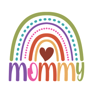 MOMMY - Rainbow Appreciation, Mother's Day Gift For Mom Women, Pouty Lips & Leopard Spots T-Shirt