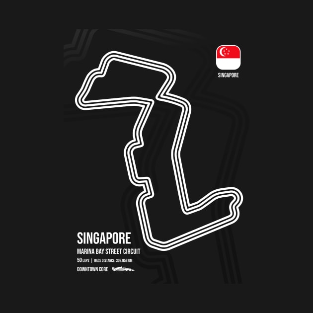 Singapore Race Track (B&W) by RaceCarsDriving