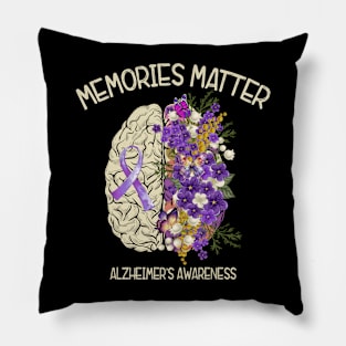 Alzheimer's Dementia Awareness Support Brain Memories Matter Pillow