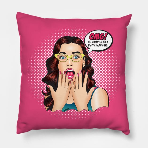 Shocked Pop Art Lady Pillow by quotepublic