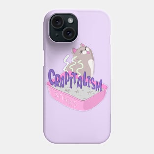 Crapitalism Stinks (Capitalism Stinks) Litterbox Cat Phone Case