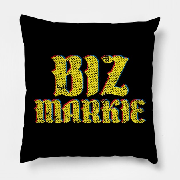 Biz Markie Retro Typography Design Pillow by Trendsdk