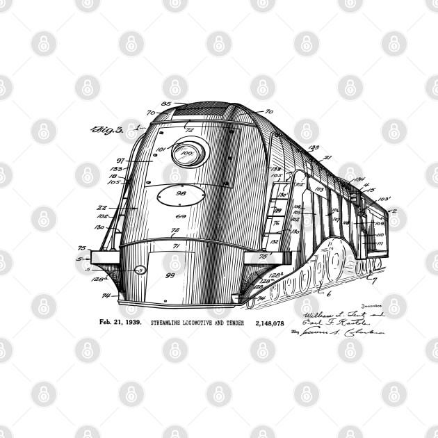 Locomotive Engineer Gift 1939 Train Patent Blueprint by MadebyDesign