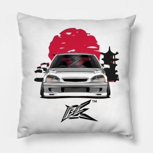 ek9 stanced civic white Pillow