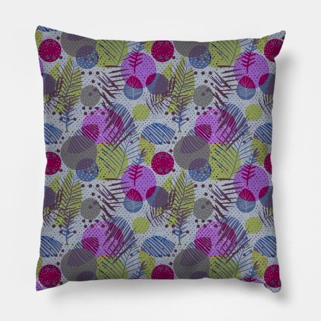 Leaves geometric mix Pillow by Remotextiles