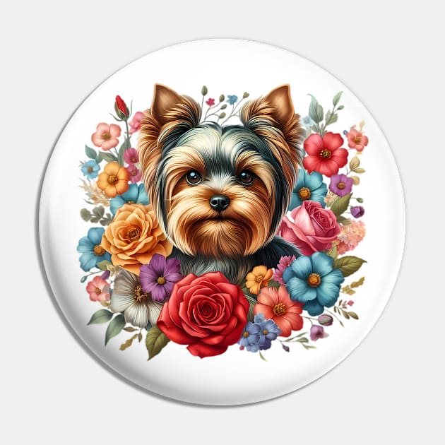 A yorkshire terrier with beautiful colorful flowers Pin by CreativeSparkzz