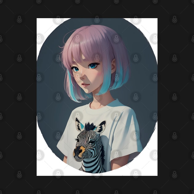 Cute girl with pink hair by Chromatic Currents