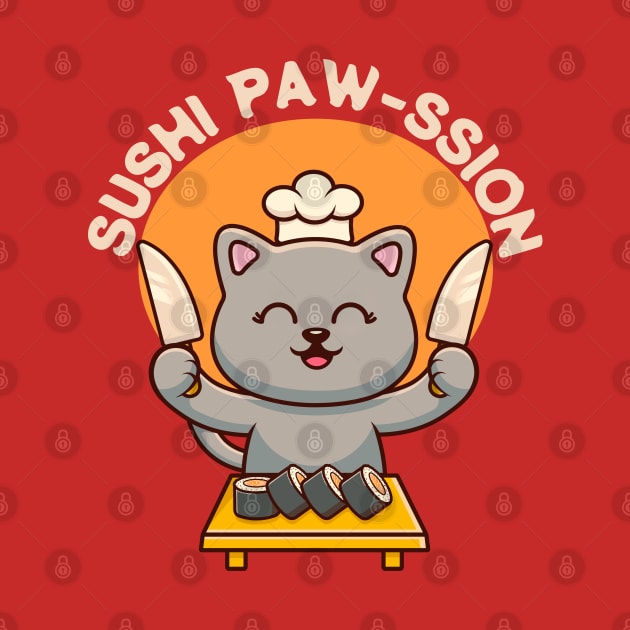 Kitty's Got Sushi Passion by Fj Greetings