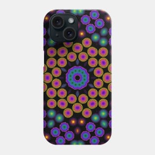 Spiral Swirls Kaleidoscope | Hexagon Neon Rainbow Phone Case