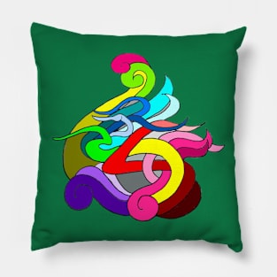 SWAN DOODLE COLOURFULL Pillow