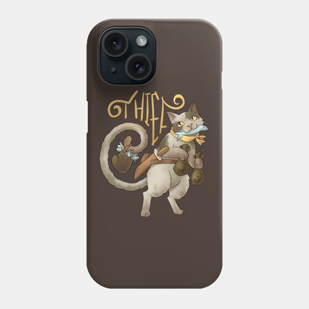 Thief Cat - Videogame RPG Class Phone Case by ClaudiaRinaldi