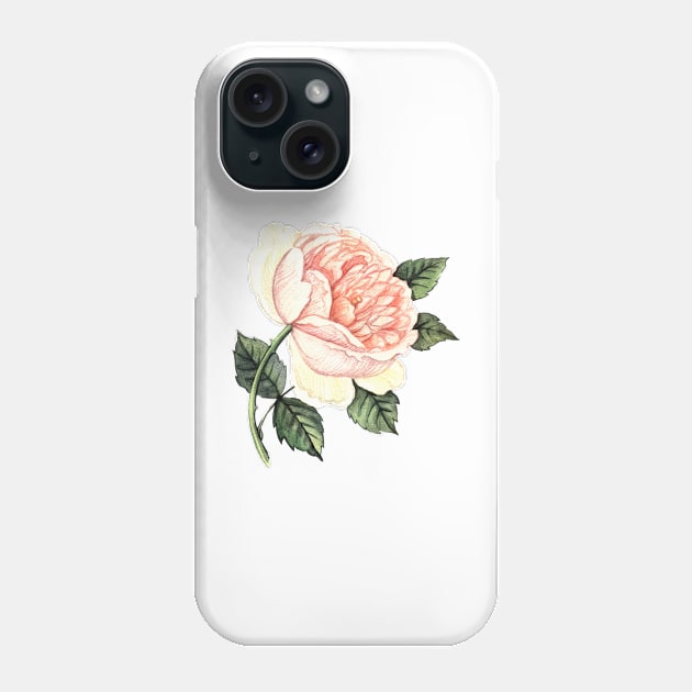 Elegant watercolor Rose Phone Case by AnnaY 