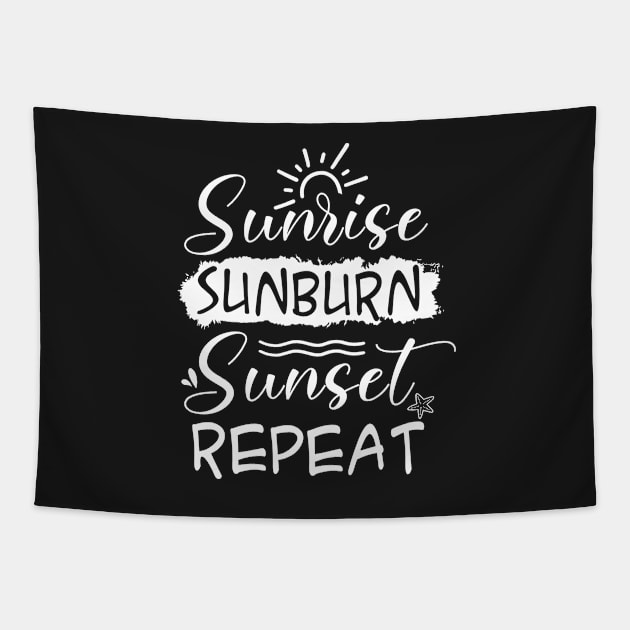Sunrise Sunburn Sunset Repeat Tapestry by TeeAMS