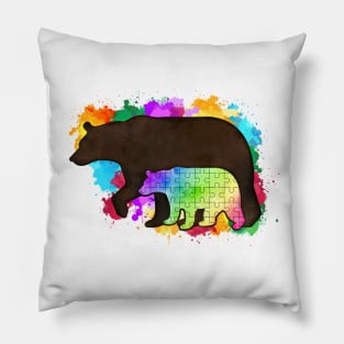 autism bear puzzle Pillow