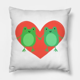 ranas tiernas enamoradas en san valentin Pillow