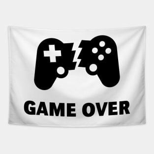 Broken Controller – Game Over (Gamer / Finish / Black) Tapestry