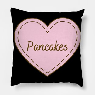 I Love Pancakes Simple Heart Design Pillow