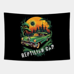 reptilian car Tapestry