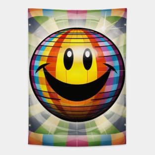 Stripey Retro Happy Face Tapestry