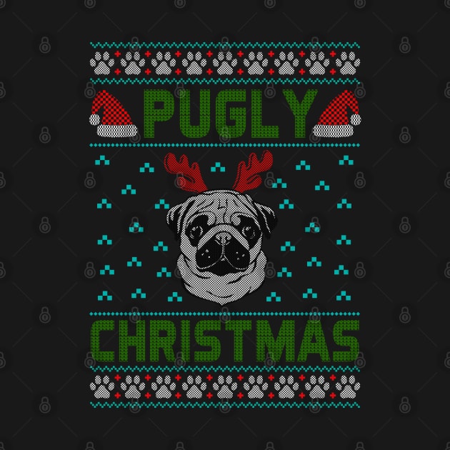 Funny Pug - Pugly Christmas by MZeeDesigns