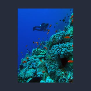 Coral reef and scuba diver T-Shirt