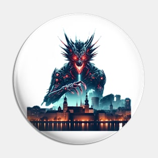 Demon over city Pin