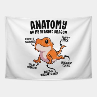 Anatomy Of A Bearded Dragon Shirt Gift For Reptile Lover Tapestry