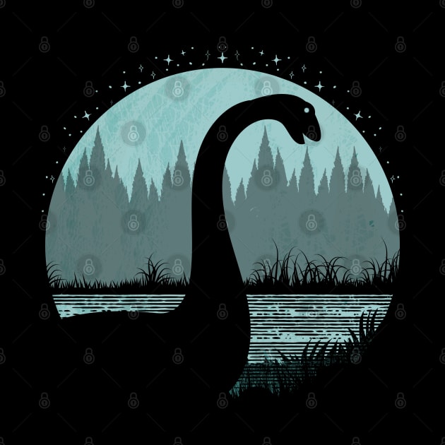 Loch Ness Monster Nessie Full Moonlight by Tesszero