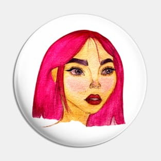 Pinky hair girl Pin