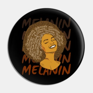 Black Woman Afro African American Melanin History Pin