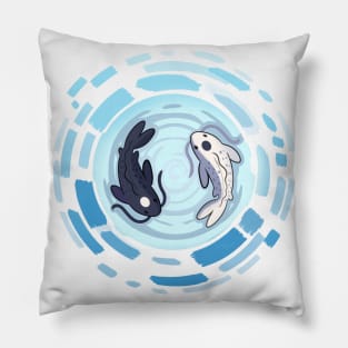 Yin and Yang Koi Whirlpool - Yin Version Pillow