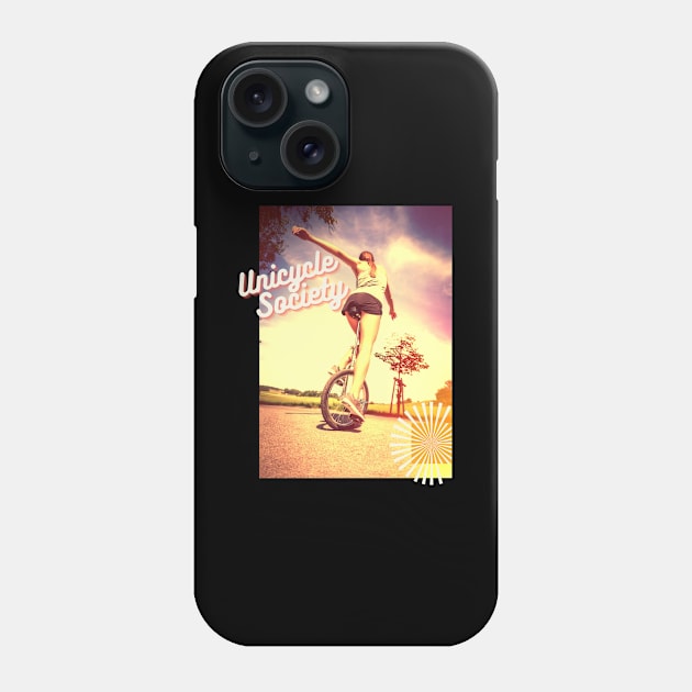 Unicycle Society Einrad Kunst Artist Zirkus Motiv Phone Case by Maggini Art