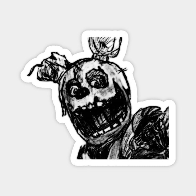 Springtrap Digitized Charcoal Design Magnet by Not Like The Otters