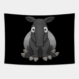 Funny Funky Chubby Cartoon Malayan Tapir Tapestry