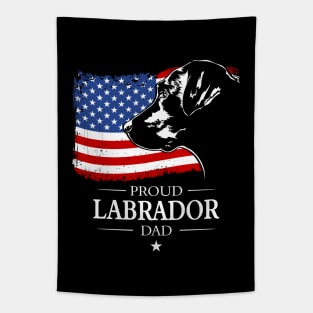 Proud Labrador Dad American Flag patriotic dog Tapestry