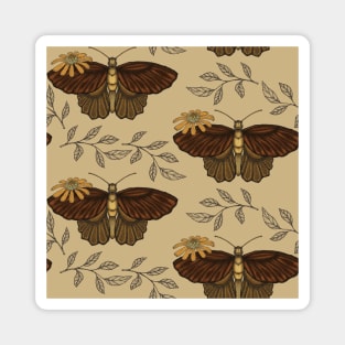 Floral Butterfly Pattern Magnet