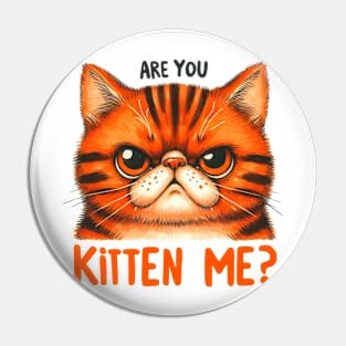 Are you kitten me Funny Cat Quote Hilarious Sayings Humor Gift Pin