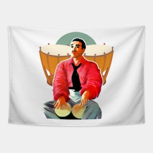 Latino musician man playing drum Tapestry