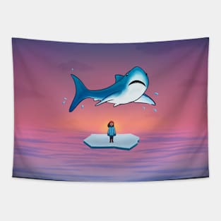 Shark & Girl Tapestry