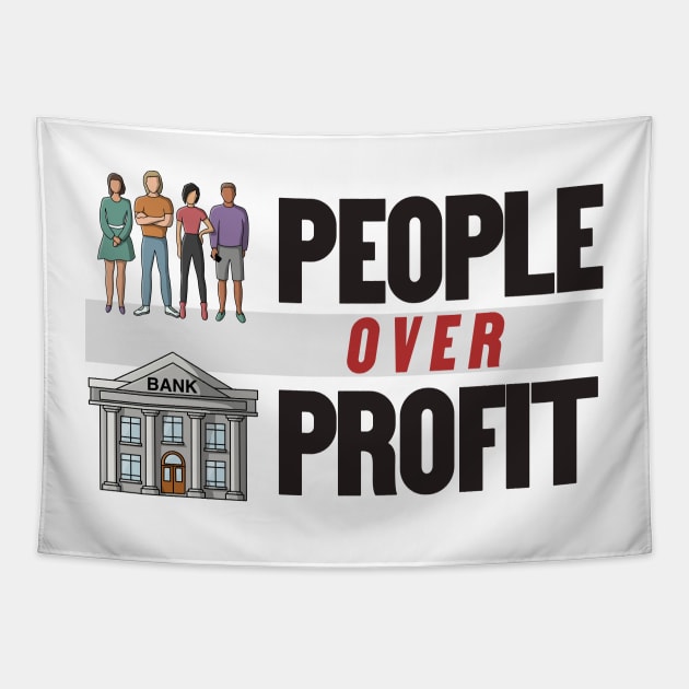 People Over Profit - Anti Capitalism Tapestry by Football from the Left