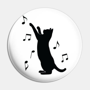 Playful Cat with Notes Pin