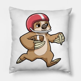 Sloth as Footballer with Football and Helmet Pillow