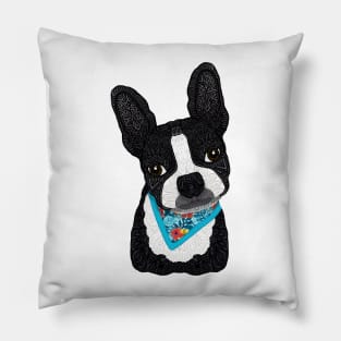 Tropical Boston Terrier boy Pillow