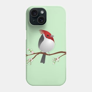 Cute egg shaped red crested cardinal Phone Case