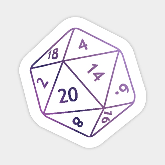 Purple Dice Magnet by VileSorcery