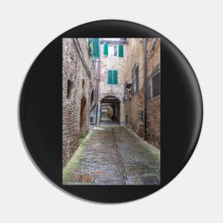 Siena narrow street view Pin